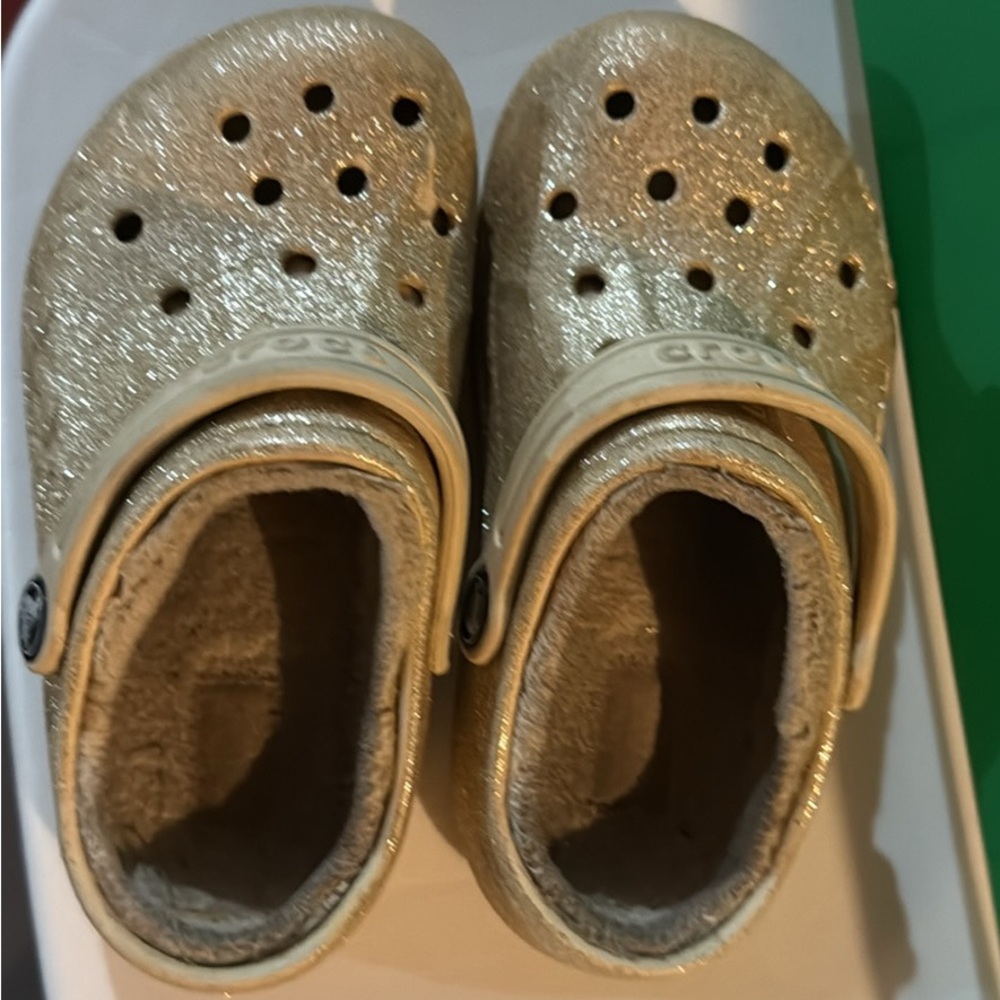 CROCS Kids Shimmering Gold Sandals